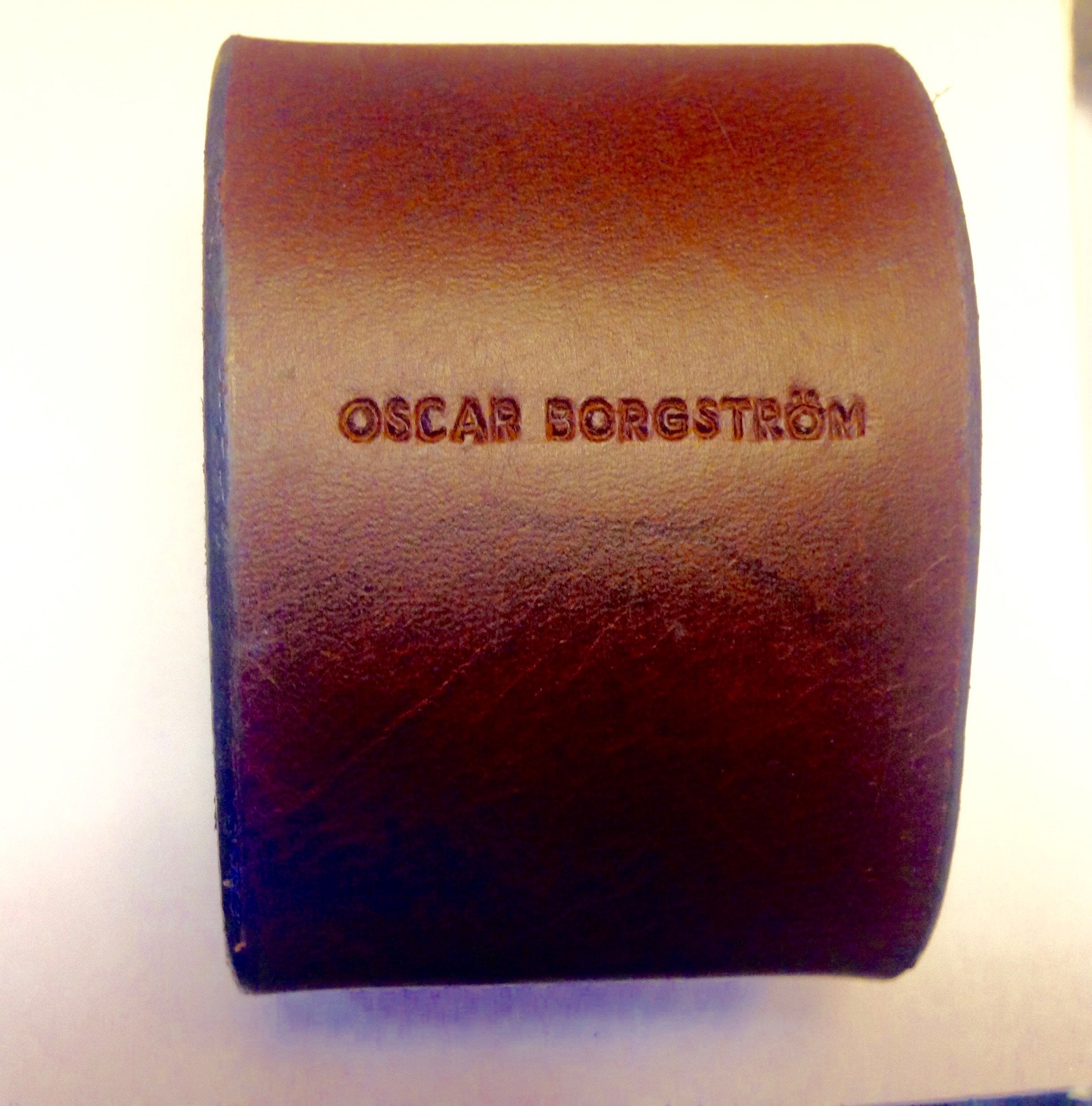 Oscar Borgström servettringar läder